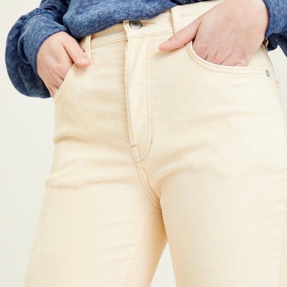 WE THE FREE / FREE PEOPLE straight, Pearl High Rise Jeans Cream sz 27 NWT